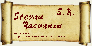 Stevan Mačvanin vizit kartica